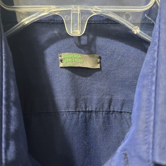 United Colors of Benetton Men’s Button Down Dress Shirt - Blue (UK 41, US 16) - Picture 2 of 5